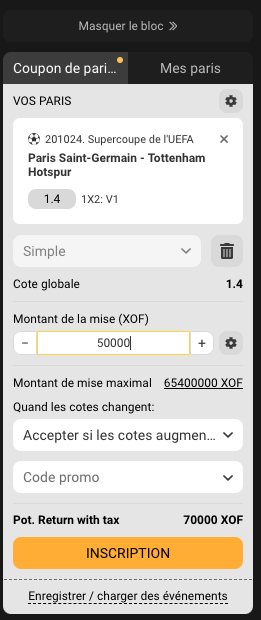 Bet Confirmation